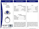 Cushion Blue Sapphire and White Diamond Platinum Ring. 3.56 CTW