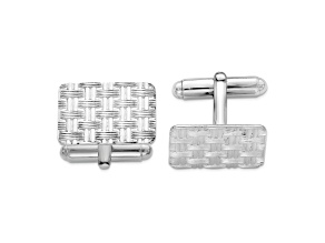 Sterling Silver Rhodium-plated Cuff Links
