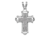 Rhodium Over 14K White Gold 7/8ct. Diamond Cross Pendant