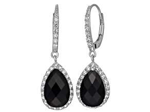 Black Onyx Sterling Silver Dangle Earrings 6.52ctw