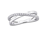 1/4 CT DEW Created Moissanite Criss-Cross Ring in Sterling Silver