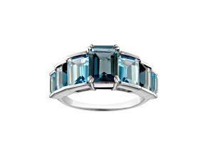 London Blue Topaz Sterling Silver Ring 6.84ctw