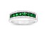 Emerald and Diamond 14k White Gold Band Ring 0.90ctw