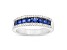 Sapphire and Diamond 14k White Gold Band Ring 1.00ctw