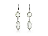 Green Marquise and Cushion Prasiolite Sterling Silver Earrings 14ctw