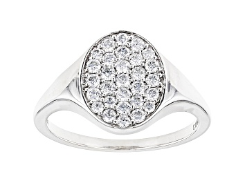 Picture of Round White Lab-Grown Diamond 14kt White Gold Ring 0.50ctw