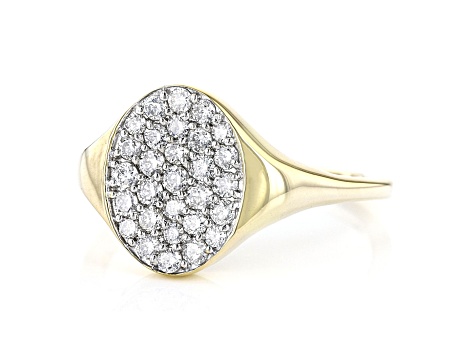 Round White Lab-Grown Diamond 14kt Yellow Gold Ring 0.50ctw