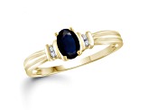 Black Sapphire 14K Gold Over Sterling Silver Ring 0.56ctw