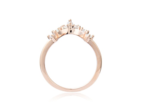 Marquise and Round White Sapphire 14K Rose Gold Over Sterling Silver Crown Design Ring Guard