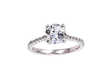 Picture of Rhodium Over Sterling Silver Round White Topaz Solitaire Ring 3.28ctw
