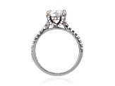 Rhodium Over Sterling Silver Round White Topaz Solitaire Ring 3.28ctw