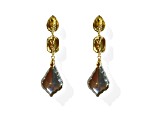 Off Park® Collection, Gold Tone Red and Clear Crystal Teardrop Mixed-Shaped Hematite Drop Earrings.