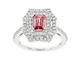 Pink And White Lab-Grown Diamond 14k White Gold Cluster Ring 1.75ctw