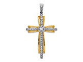 14K Yellow and White Gold 1/3ct. Diamond Passion Cross Pendant