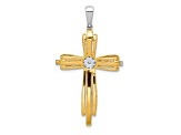 14K Yellow and White Gold 1/3ct. Diamond Passion Cross Pendant