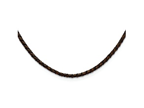 Genuine Leather 4mm Woven Textured Hexagon Weave 20 Inch Chain