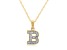 White Diamond Accent 10k Yellow Gold B Initial Pendant With 18” Rope Chain