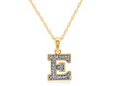 White Diamond Accent 10k Yellow Gold E Initial Pendant With 18” Rope Chain