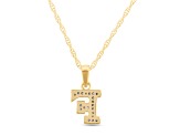 White Diamond Accent 10k Yellow Gold F Initial Pendant With 18” Rope Chain