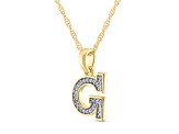 White Diamond Accent 10k Yellow Gold G Initial Pendant With 18” Rope Chain