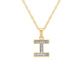 White Diamond Accent 10k Yellow Gold I Initial Pendant With 18” Rope Chain