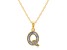 White Diamond Accent 10k Yellow Gold Q Initial Pendant With 18” Rope Chain