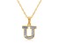 White Diamond Accent 10k Yellow Gold U Initial Pendant With 18” Rope Chain