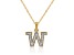 White Diamond Accent 10k Yellow Gold W Initial Pendant With 18” Rope Chain