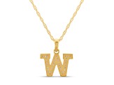 White Diamond Accent 10k Yellow Gold W Initial Pendant With 18” Rope Chain