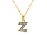 White Diamond Accent 10k Yellow Gold Z Initial Pendant With 18” Rope Chain