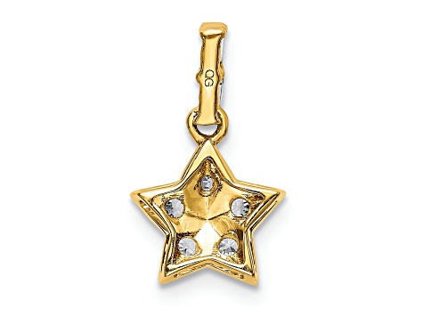 14k Yellow Gold Diamond and Yellow Sapphire Star Pendant