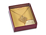 24k Yellow Gold Dipped Birch Leaf with 20 Inch Gold-tone Necklace