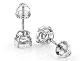 14K White Gold Round IGI Certified Lab Grown Diamond Stud Earrings 2.0ctw, F Color/VS2 Clarity