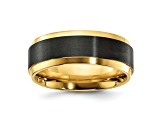 Black Zirconium Polished Yellow IP-plated with Brushed Center 8mm Band