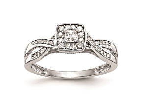 Rhodium Over 14K White Gold First Promise Diamond Promise/Engagement Ring 0.29ctw