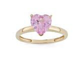 Lab Created Pink Sapphire 10K Yellow Gold Ring 2.15ctw