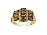 Mystic Fire® Green Topaz 14K Yellow Gold Plated Sterling Silver Ring 2.11ctw