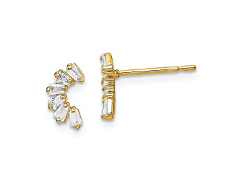 Picture of 14K Yellow Gold Cubic Zirconia Arch Post Earrings