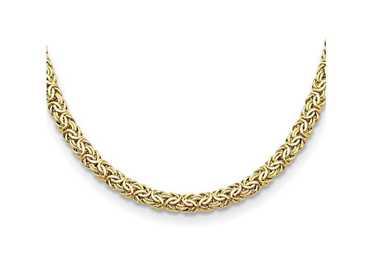 18K Yellow Gold 9.5mm Sapphire Byzantine 18-inch Necklace With