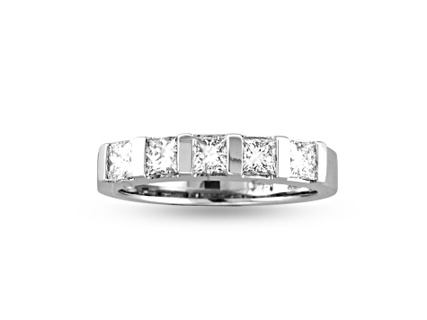 0.75ctw Princess Cut Diamond Band in 14k White Gold