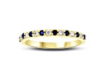 Sapphire and Diamond 14k Yellow Gold Anniversary Band Ring 0.35ctw