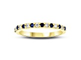 Sapphire and Diamond 14k Yellow Gold Anniversary Band Ring 0.35ctw