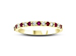 Ruby and Diamond 14k Yellow Gold Anniversary Band Ring 0.35ctw