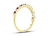 Ruby and Diamond 14k Yellow Gold Anniversary Band Ring 0.35ctw