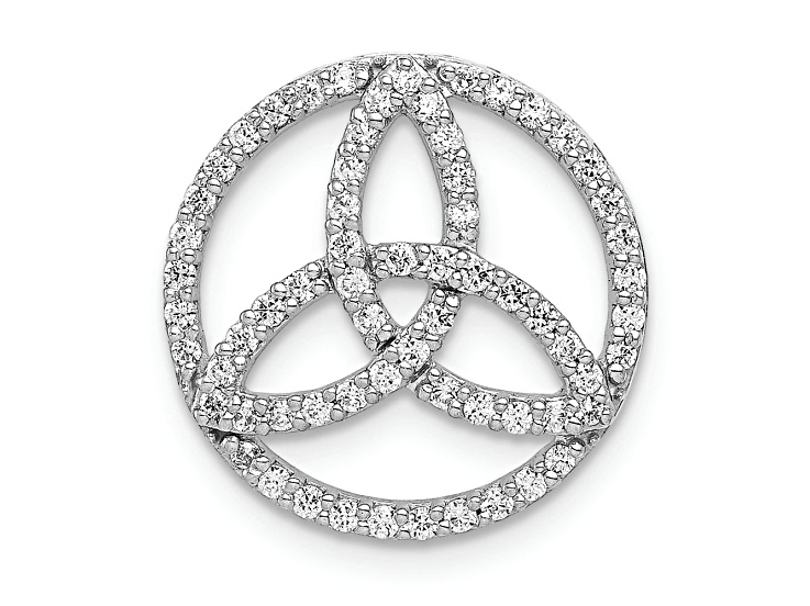 Rhodium Over 14k White Gold Diamond Celtic Circle Chain Slide