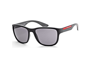 Prada Men's Linea Rossa 59mm Rubber Black Sunglasses|PS-01US-DG009R
