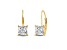 White Cubic Zirconia 14k Yellow Gold Earrings With Velvet Gift Box 2.00ctw