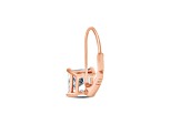 White Cubic Zirconia 14k Rose Gold Earrings With Velvet Gift Box 2.00ctw