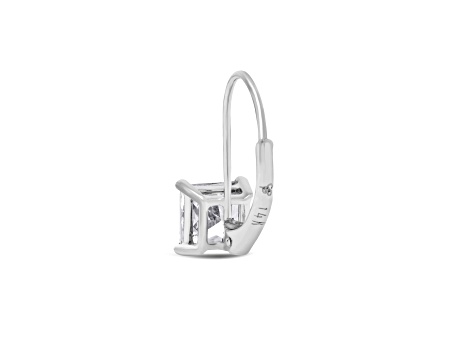 White Cubic Zirconia 14k White Gold Earrings With Velvet Gift Box 2.00ctw