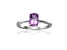 Rectangular Cushion Amethyst Sterling Silver Solitaire Ring, 0.85ct
